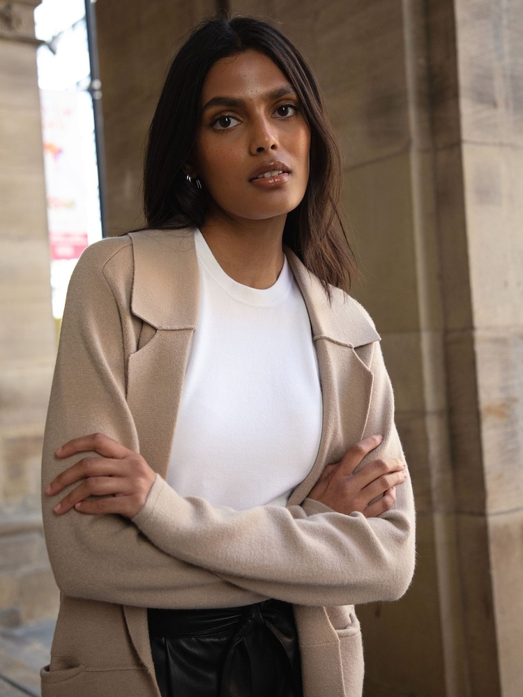 Threadbare Cream Tailored Coatigan - Image 4 of 4