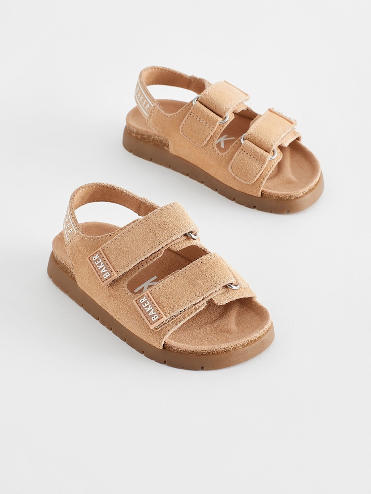 Hellbraun - Baker By Ted Baker Sandalen mit Fußbett aus Veloursleder für Jungen - Bild 1 von 6 Hellbraun - Baker By Ted Baker Sandalen mit Fußbett aus Veloursleder für Jungen - Bild 1 von 6
