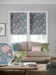 Laura Ashley Blue Tapestry Floral Dusky Seaspray Made to Measure Roman Blind - Image 1 of 2