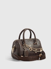River Island Brown Embossed Metal Corner Bowler Bag - Image 3 of 6
