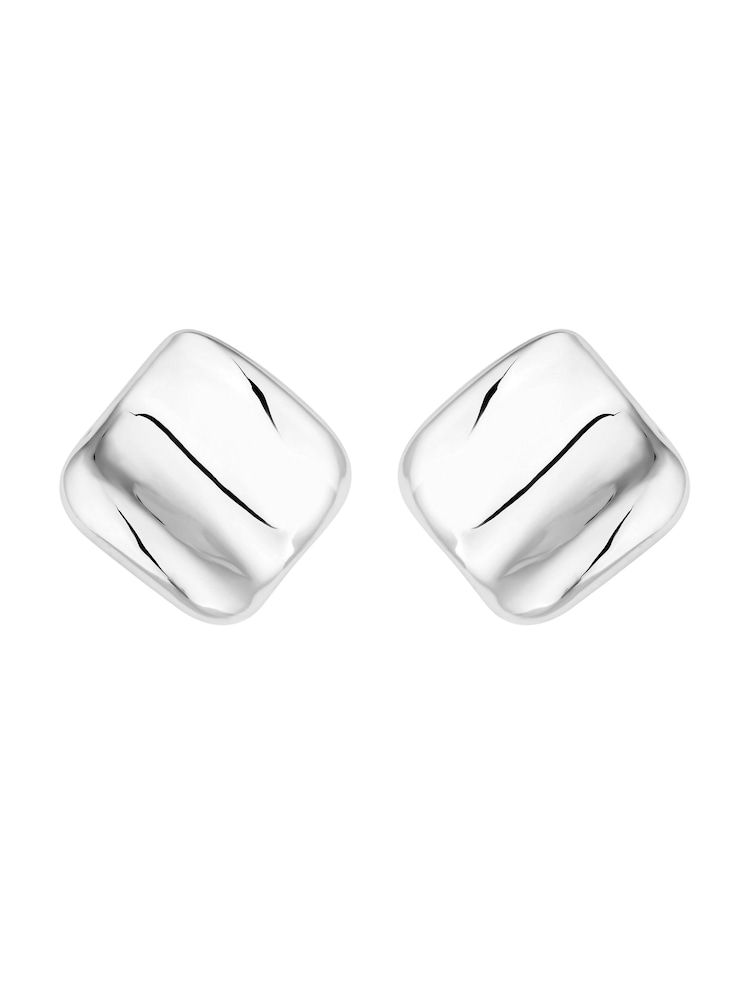 Mood Silver Recycled Polished Fluid Stud Earrings - Image 1 of 4
