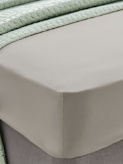 Laura Ashley Steel 400 Thread Count 100% Cotton Fitted Sheet - Image 1 of 3
