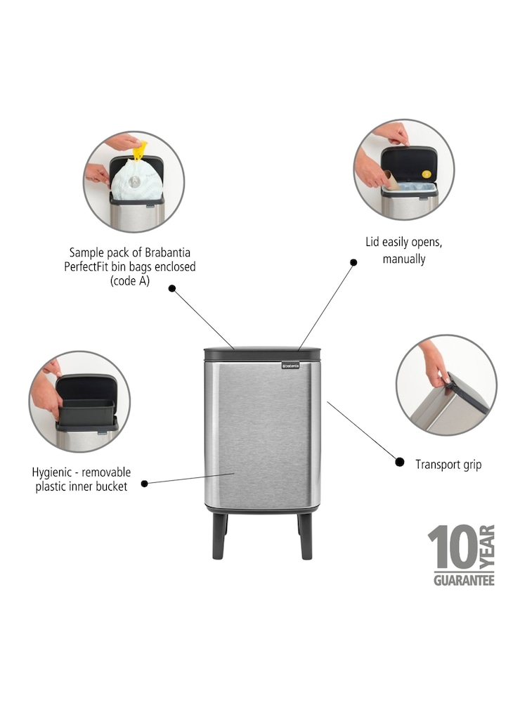 Brabantia Silver Bo Waste Bin Hi 4L - Image 5 of 5