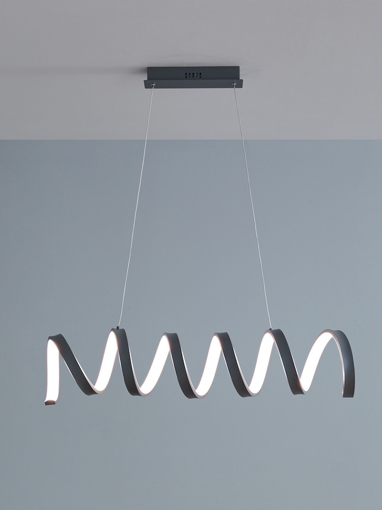 Pacific Grey Solaris Electrified LED Spiral Ceiling Light Pendant - Image 1 of 2 Pacific Grey Solaris Electrified LED Spiral Ceiling Light Pendant - Image 1 of 2