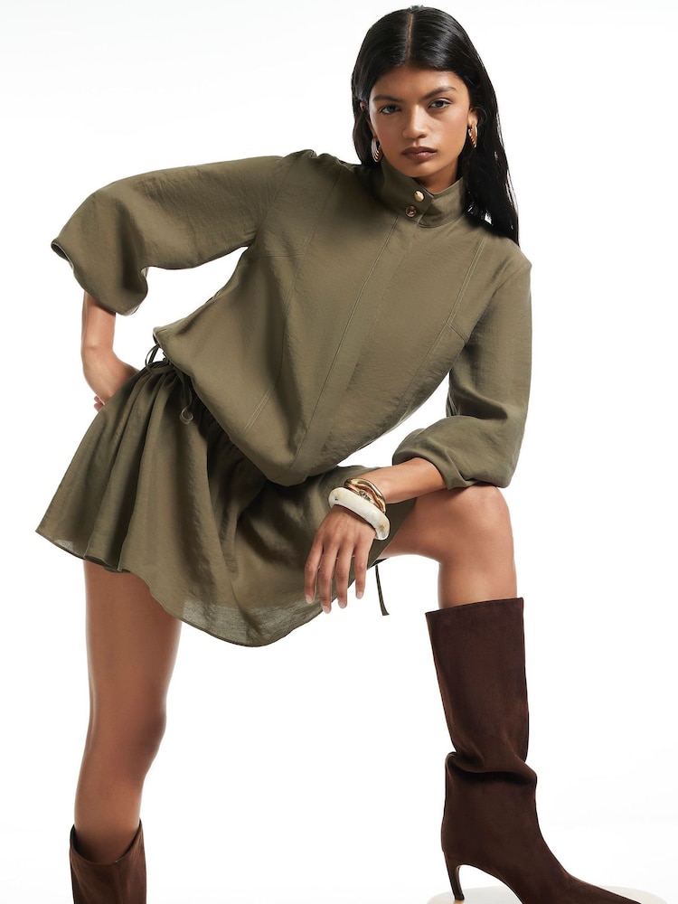 River Island Green Cupro Mini Dress - Image 2 of 4