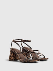 River Island Brown Leopard Block Heels Sandals - Image 2 of 6