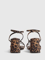 River Island Brown Leopard Block Heels Sandals - Image 3 of 6