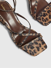 River Island Brown Leopard Block Heels Sandals - Image 4 of 6