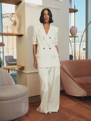 Ecru Double Breasted Tailored Blazer - Image 1 of 6