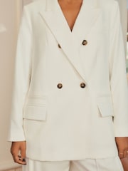 Ecru Double Breasted Tailored Blazer - Image 3 of 6