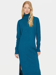 Saint Tropez Blue Mila Rollneck Knee Length Knit Dress - Image 1 of 5