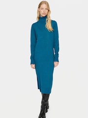 Saint Tropez Blue Mila Rollneck Knee Length Knit Dress - Image 2 of 5
