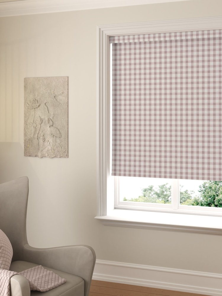 Rose Pink Gingham Made To Measure Roller Blind - Image 2 of 5