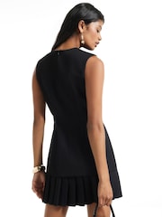 River Island Black Pleated Hem Mini Dress - Image 4 of 4