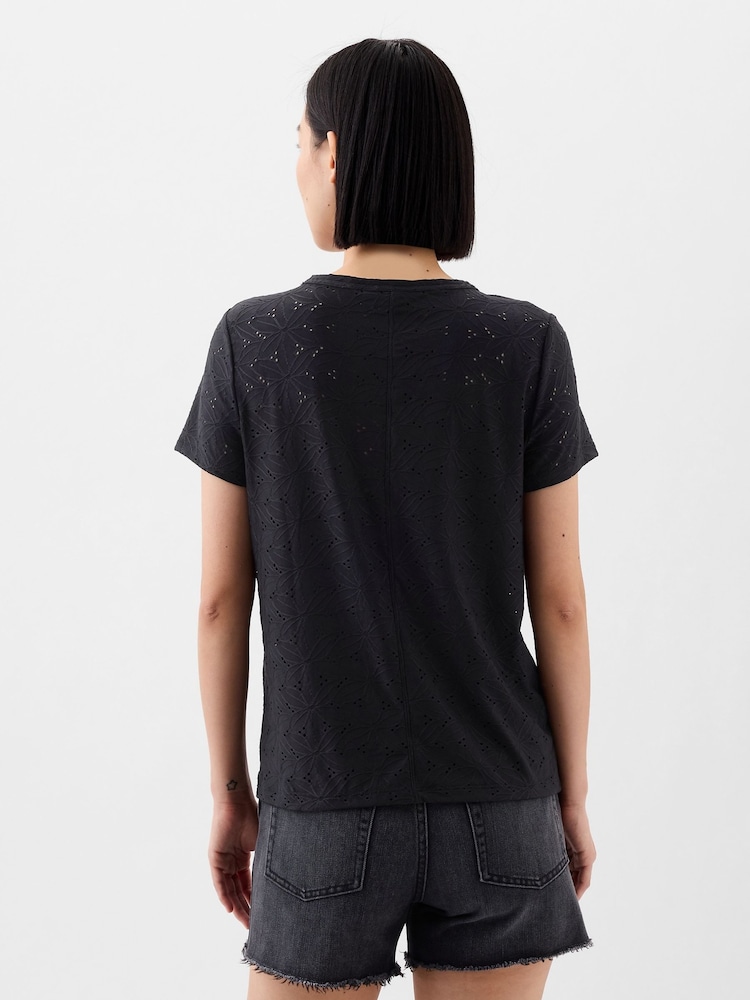Gap Black Lace Flutter Sleeve Blouse - Image 2 of 2