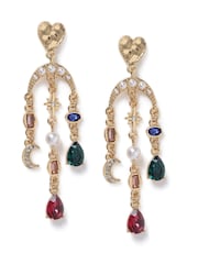 Aela Gold Tone Celestial Mobile Stone Earrings - Image 1 of 2