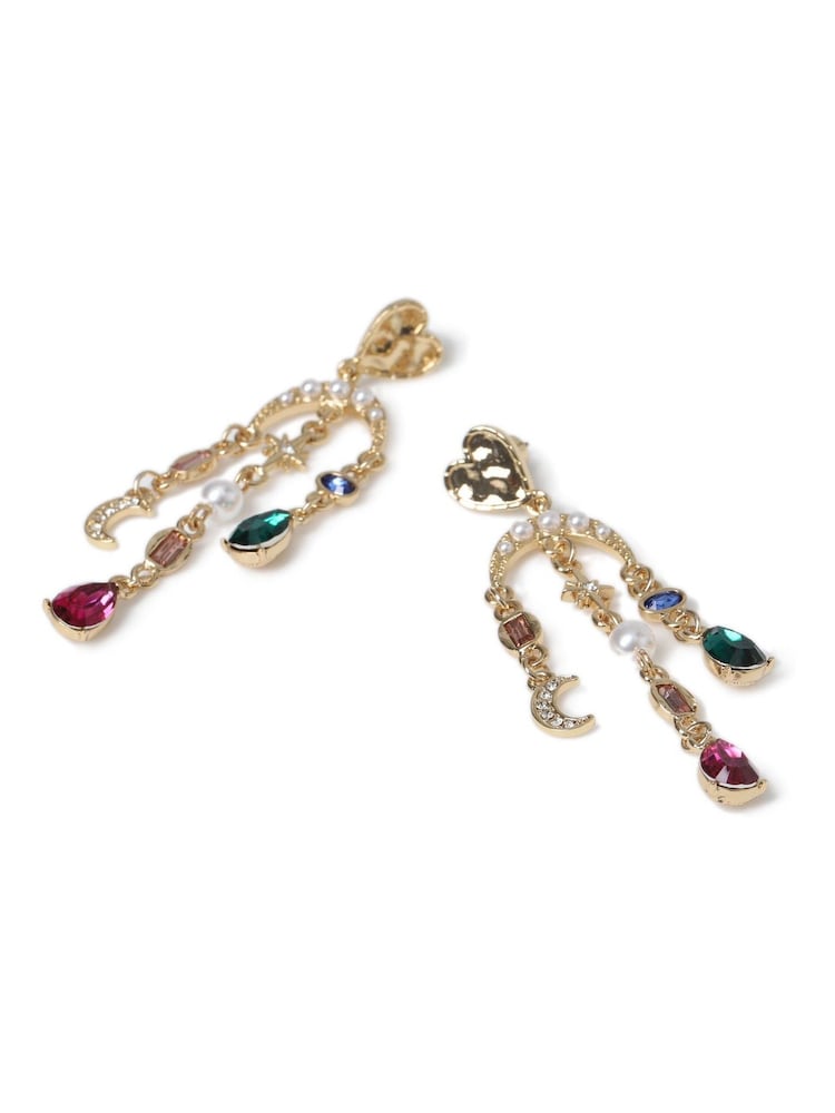 Aela Gold Tone Celestial Mobile Stone Earrings - Image 2 of 2
