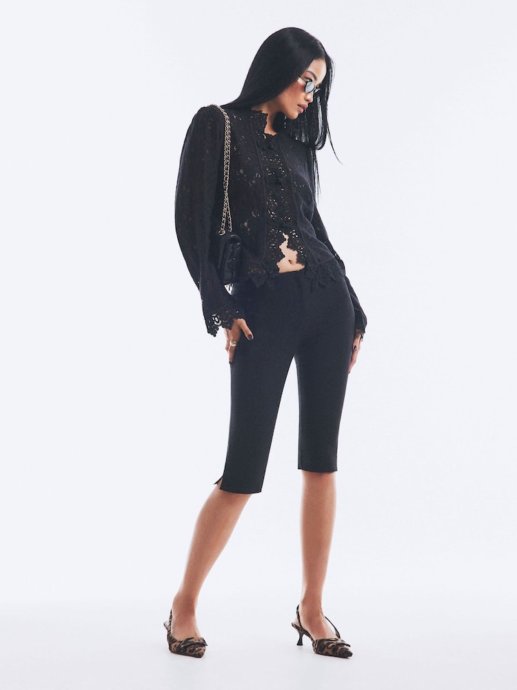 River Island Black Lace Detail Drummer Jacket - Image 1 of 3