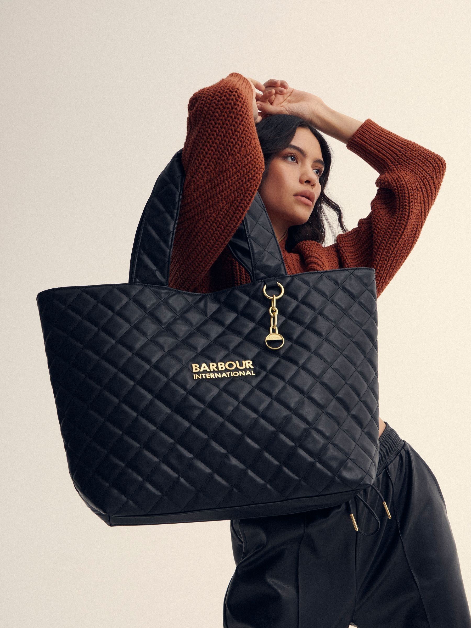 Barbour International Battersea Quilted Logo Tote Bag