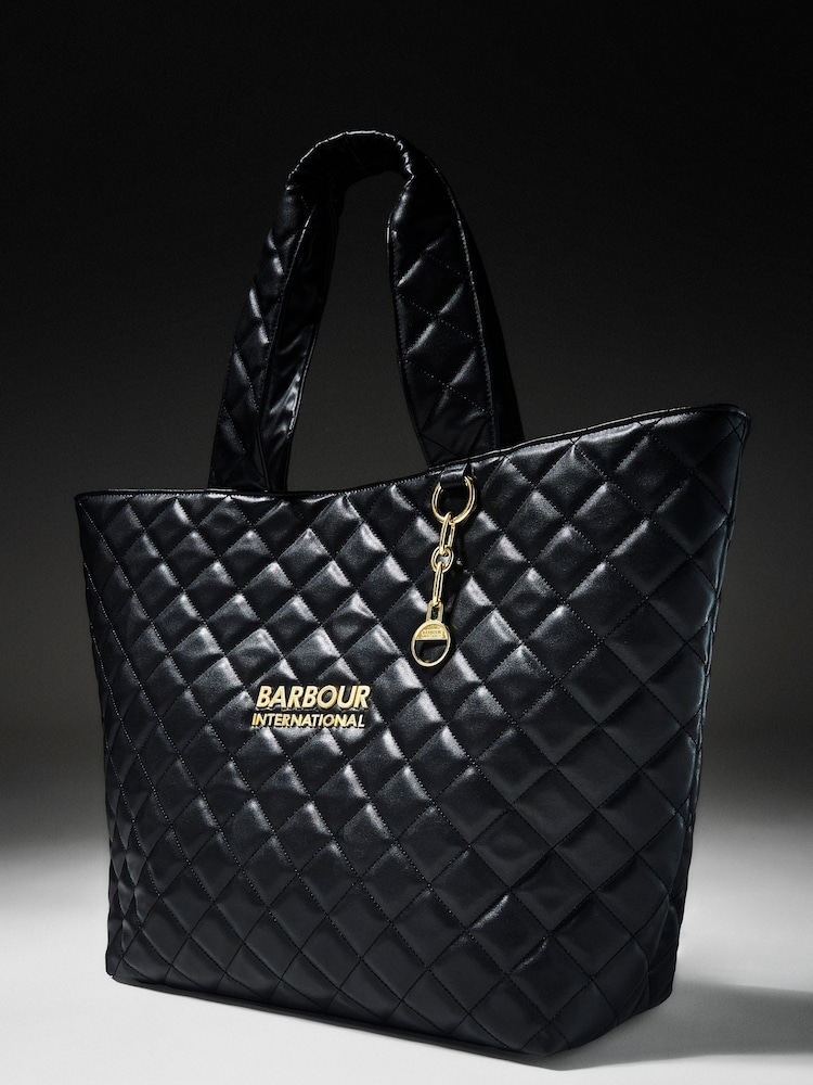 Barbour® International Battersea Quilted Logo Tote Bag - Image 5 of 5