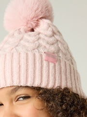 Regatta Pink Cable Pom Hat and Gloves Accessory Set - Image 4 of 9