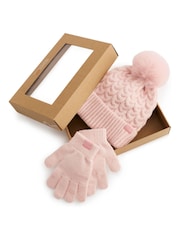 Regatta Pink Cable Pom Hat and Gloves Accessory Set - Image 5 of 9