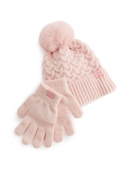 Regatta Pink Cable Pom Hat and Gloves Accessory Set - Image 7 of 9