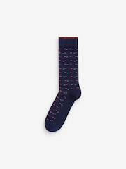 Navy Blue Neon 4 Pack Bamboo Signature Socks - Image 2 of 6
