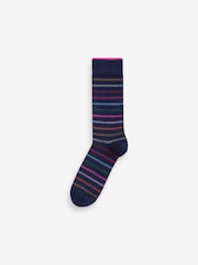 Navy Blue Neon 4 Pack Bamboo Signature Socks - Image 4 of 6