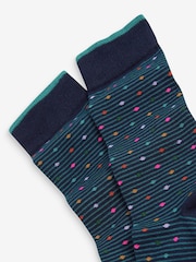 Navy Blue Neon 4 Pack Bamboo Signature Socks - Image 6 of 6