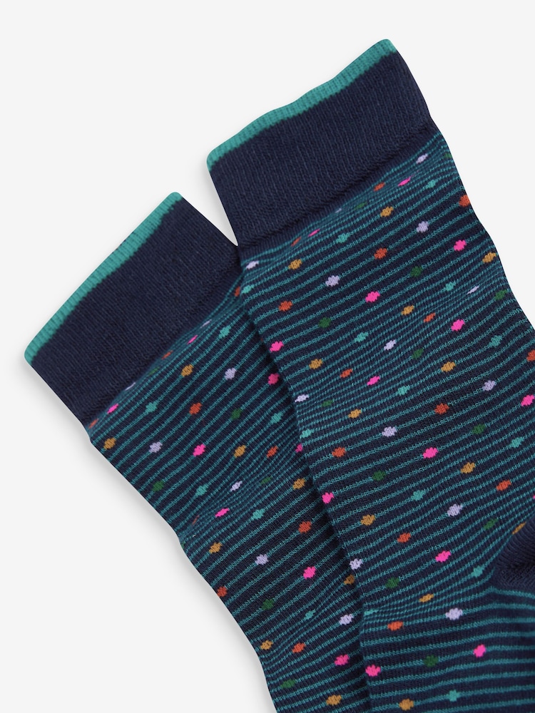 Navy Blue Neon 4 Pack Bamboo Signature Socks - Image 6 of 6