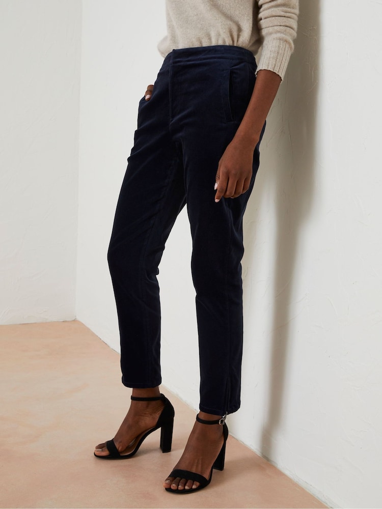 FatFace Blue Isobelle Velvet Trousers - Image 1 of 6