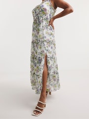 Simply Be Floral Frill Tiered Maxi Cami White Dress - Image 3 of 4