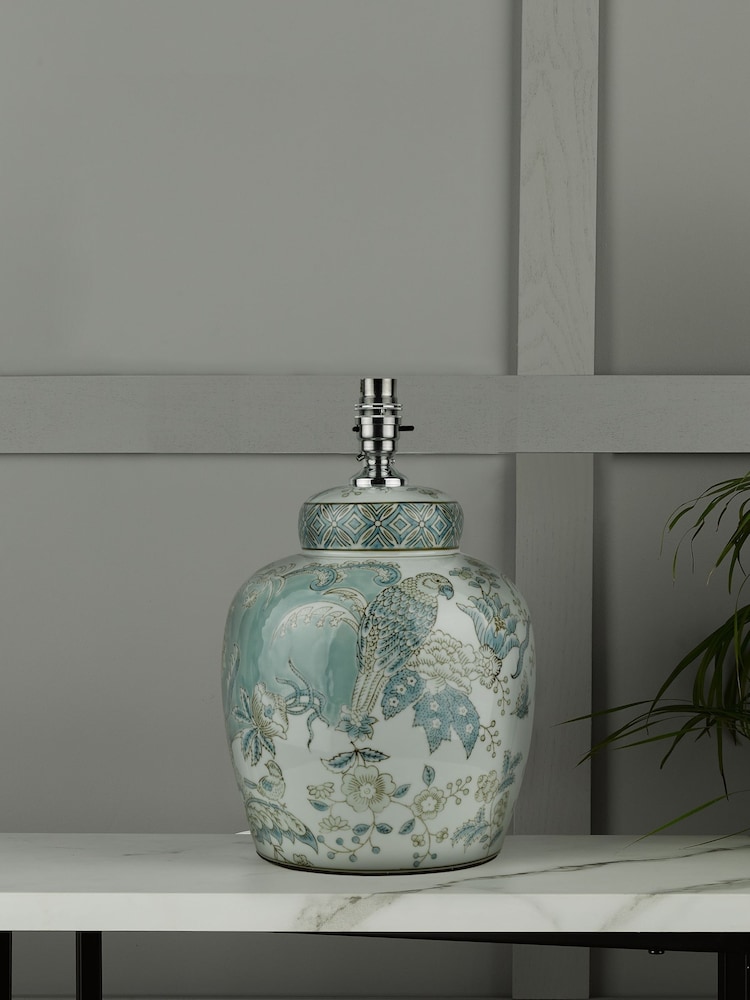 Laura Ashley Blue Elizabeth Hand Painted Ceramic Table Lamp - Image 1 of 4