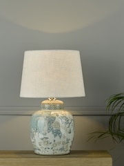 Laura Ashley Blue Elizabeth Hand Painted Ceramic Table Lamp - Image 2 of 4