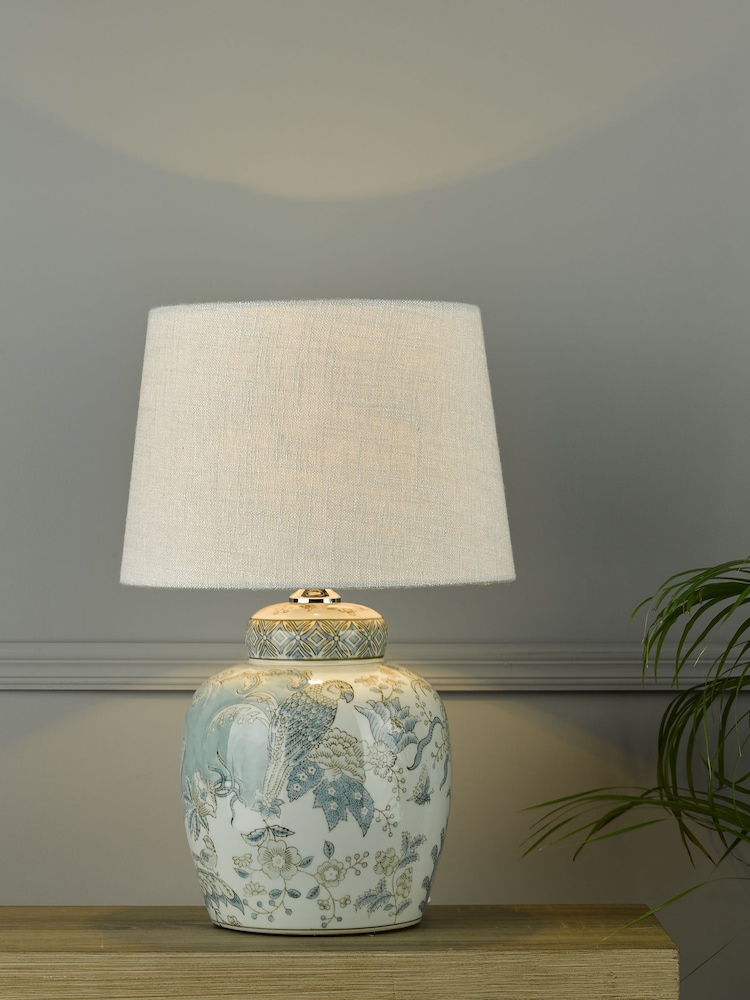 Laura Ashley Blue Elizabeth Hand Painted Ceramic Table Lamp - Image 2 of 4