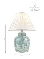 Laura Ashley Blue Elizabeth Hand Painted Ceramic Table Lamp - Image 4 of 4