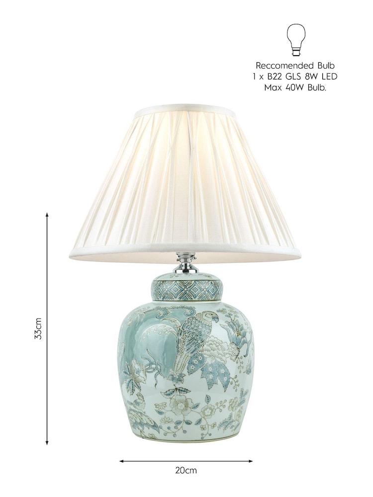 Laura Ashley Blue Elizabeth Hand Painted Ceramic Table Lamp - Image 4 of 4