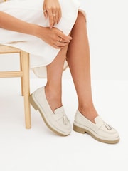 Bone Forever Comfort® Leather Tassel Crepe Effect Chunky Loafer Shoes - Image 1 of 7