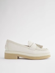 Bone Forever Comfort® Leather Tassel Crepe Effect Chunky Loafer Shoes - Image 3 of 7