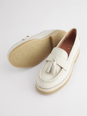 Bone Forever Comfort® Leather Tassel Crepe Effect Chunky Loafer Shoes - Image 5 of 7