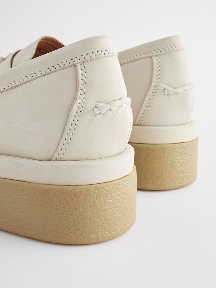 Bone Forever Comfort® Leather Tassel Crepe Effect Chunky Loafer Shoes - Image 7 of 7
