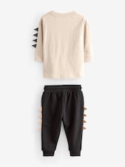 Tan Brown Monsters 2 Pack Long Sleeve T-Shirt And Joggers Set (3mths-7yrs) - Image 12 of 13