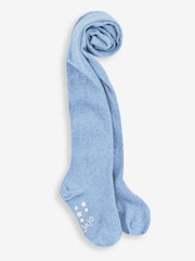 JoJo Maman Bébé Blue Cotton Rich Plain Tights - Image 1 of 1