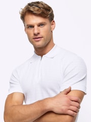 River Island White Muscle Fit Brick Polo Shirt - Image 3 of 4