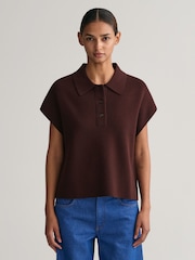 GANT Red Cropped Polo Vest Tank - Image 1 of 5