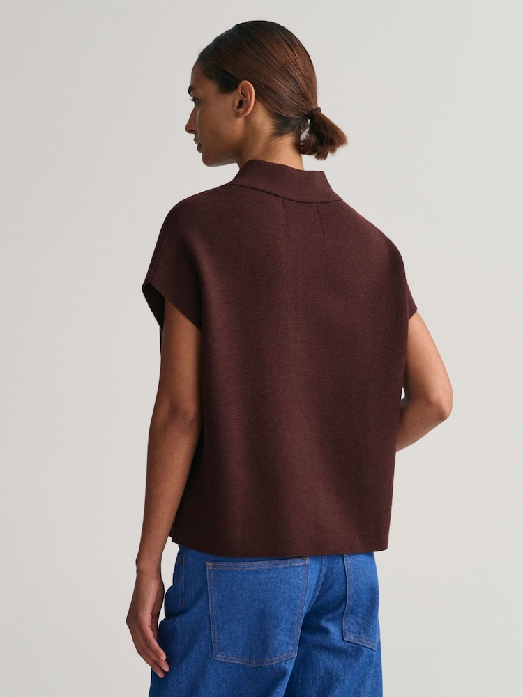 GANT Red Cropped Polo Vest Tank - Image 2 of 5