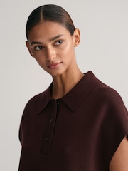 GANT Red Cropped Polo Vest Tank - Image 4 of 5
