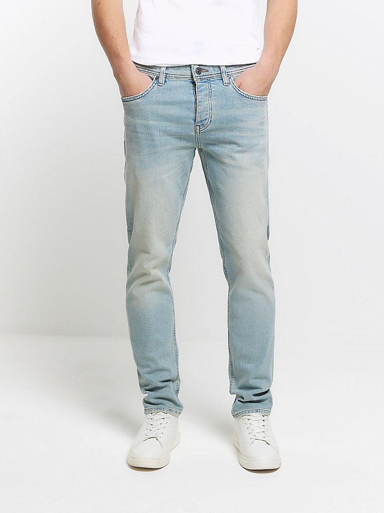 Hellblau - Slim-Fit-Jeans von River Island aus 100 % Baumwolle - Bild 1 von 6