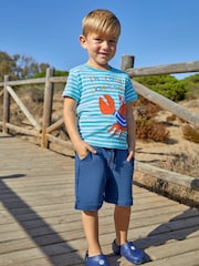 JoJo Maman Bébé Navy Blue & Royal Blue 2-Pack Jogger Shorts - Image 7 of 7